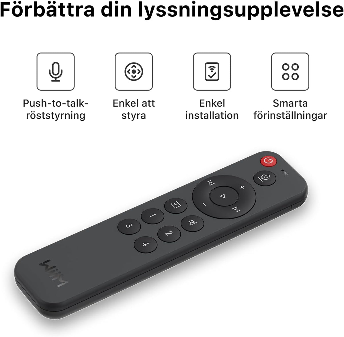 WiiM Voice Remote – Fjärrkontroll för WiiM-streamers